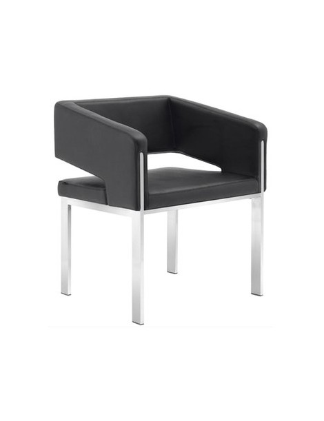 Sillon Minimalista Moderno En Piel Italiana Cromo - Envío Gratuito