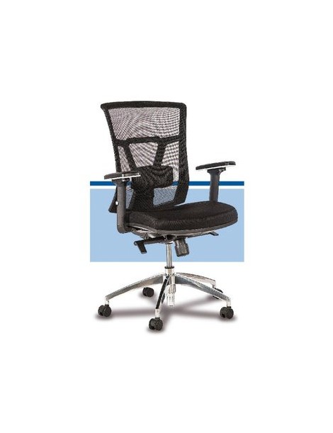 Silla sillon Ejecutivo Europeo S Respaldo Alto En Tela Y Base Cromada - Envío Gratuito