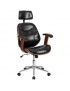 Silla Ejecutiva Oficina Color Negra Y Nogal