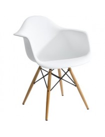 Silla de Comedor Vitrozi Replica Eames Woody Brazo-Blanco - Envío Gratuito