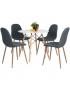 Sillas Para Comedor Estilo Charlton 4 Piezas Color Azul - Muebilia