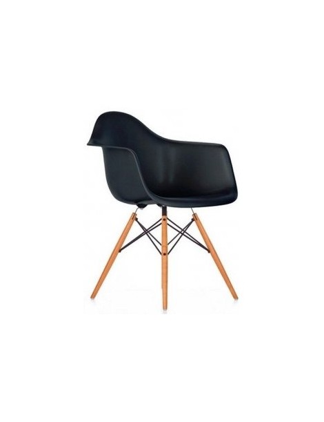 Silla de Comedor Vitrozi Replica Eames Woody Brazo-Negro - Envío Gratuito