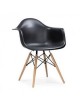 Silla de Comedor Vitrozi Replica Eames Woody Brazo-Negro - Envío Gratuito