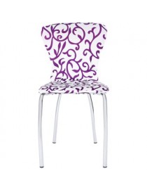Cubierta de la Silla Spandex Stretch Washable Chair Cover-Blanco y Púrpura - Envío Gratuito