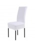 MagiDeal Cubierta De Comedor Spandex Taburete Silla Funda De Poliéster De Color Sólido Blanco