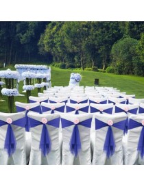 10PCS Wedding Banquet Decorations Organza Handmade Chair Cover Sashes - Envío Gratuito