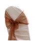 Generic 1pcs Arena Marrón Organza Cubierta De La Silla Sash Arco Para El Banquete De Boda Del