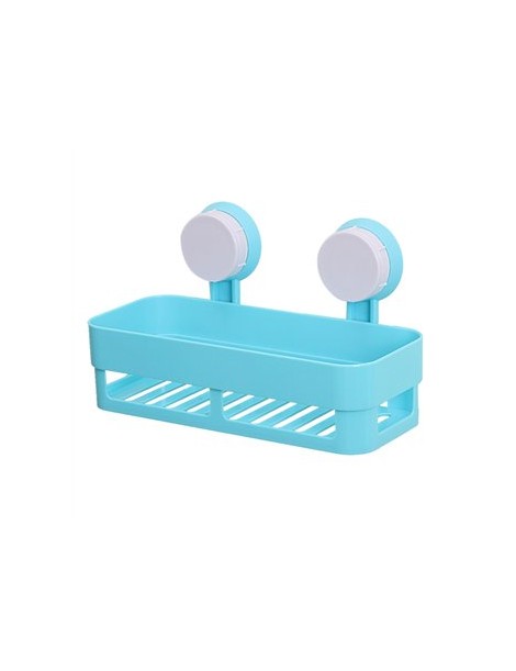 Pixnor Plástico Copa De Succión De Baño Cocina Esquina De Almacenamiento En Rack Organizador Shower Shelf (azul) - Envío Gratuit