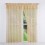 Cortina Decorativa Translucida Cuadros Beige