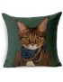 Almohadilla De Lino De Los Gatos De La Historieta Del Algodón Del 100 Nuevo En El Sofá Para La Decoración