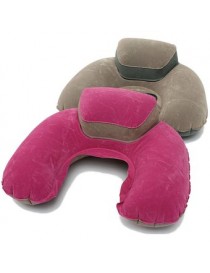 MagiDeal Almohada Inflable Cuello Soporte Blando Viajes Amortiguador De Aire Del Sueño - Rosa Roja - Envío Gratuito