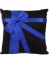 MagiDeal Almohada Anillo De Boda Portador Cojín Con Profundo Azul Del Bowknot 20cmx20cm Negro