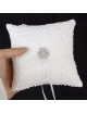 MagiDeal Boda Anillo Almohada Diamante Flor Marfil Saten Wedding Ring Pillow 15x15cm - Envío Gratuito