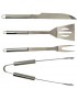 Set BBQ Aluminio. Incluye Espatula, Trinche, Pinzas y Cuchillo.