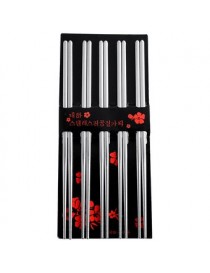 Generico Durable Top Grade 5 Pairs Stainless Steel Square Chopsticks Move Home - Envío Gratuito