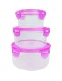 Set De 3 Contenedores Hermeticos, Plástico Brang-Rosa