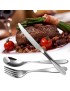 4 PC Pesado Deber Tenedor Cuchara Cuchillo Set Cubiertos Vajilla Del Acero Inoxidable