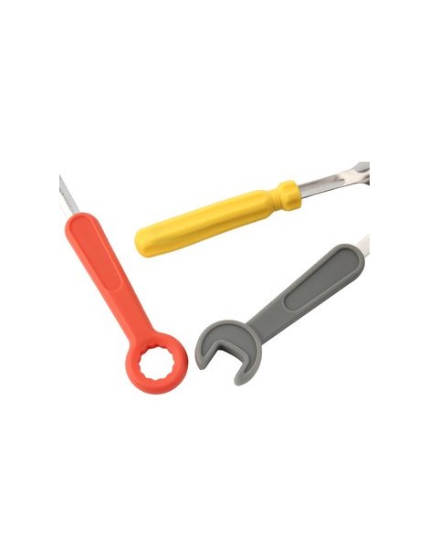 ER Cuchillo Y Cuchara Tenedor De Tres Piezas De Modelado Destornillador Herramientas De Platos-Gris Y Naranja Y Amarillo Y Plata