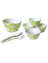 Set Para Ensalada 7 Pzas. Mod. 9063442 - Blanco con Verde