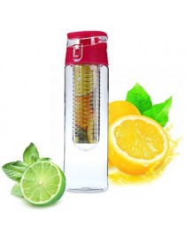 700ML fruta Infusing Infusor la salud del deporte de limón Botella Juguera con tapa abatible Rose - Envío Gratuito