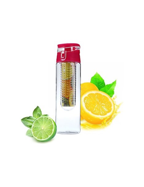 700ML fruta Infusing Infusor la salud del deporte de limón Botella Juguera con tapa abatible Rose - Envío Gratuito