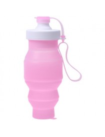 Deporte portátil la botella de agua plegable respetuoso del medio ambiente Vasos de silicona Shallow pink - Envío Gratuito