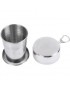 Botella portátil plegable de la taza del agua con la hebilla de camping al aire libre Kit Silver
