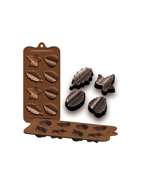 Molde de Silicon para Chocolate de Hojas IBILI Modelo 860305-Café - Envío Gratuito