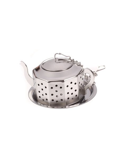 MagiDeal Tetera De Acero Inoxidable Forma De Infusión De Té Colador W / Tray - Envío Gratuito