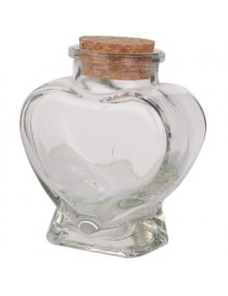 MagiDeal La Forma Del Corazón Del Favor De Vidrio Envases De Mini Jarras De Almacenamiento De Botellas Con Corcho Regalos - Enví
