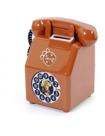 Retro Telephone Piggy Bank Brown - Envío Gratuito