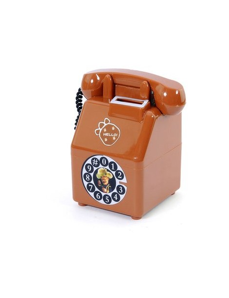 Retro Telephone Piggy Bank Brown - Envío Gratuito