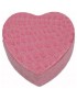 Heart-shaped Multi-compartment Jewelry Box Alligator Textured Dressing Case Rose Red