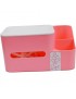 Desktop Multifunction Multi-compartment Storage Box Tissue Box Pink