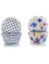 Paquete de 100 Capacillos para Repostería IBILI 50 Florales y 50 con Lunares 735908-Blanco