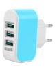 ER Adaptador Cargador USB Triple Puerto Muro corriente ALTERNA del recorrido 3.1A enchufe de la UE Azul. - Envío Gratuito