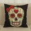 Funda de Cojín de Cráneo Almohada de Tiro de Sofá Cama de Lino Algodón F