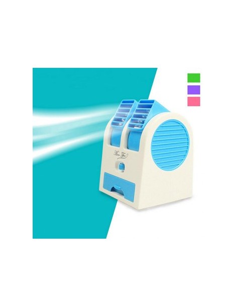 Mini Pequeño Ventilador De Refrigeración USB De Escritorio Sin Cuchilla De Doble Aire Acondicionado Portátil - Azul - Envío Grat