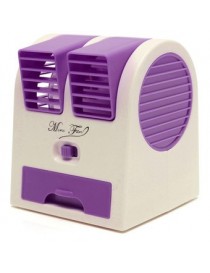 Mini Pequeño Ventilador De Refrigeración USB De Escritorio Sin Cuchilla De Doble Aire Acondicionado Portátil - Púrpura - Envío G
