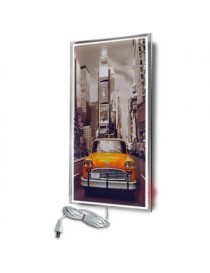 Calefactor Ultradelgado en Vidrio Litografiado Taxi de Nueva York n.º 1 60x90cm 330w CalorSolar CERATI 042CaSol -Temático - Enví