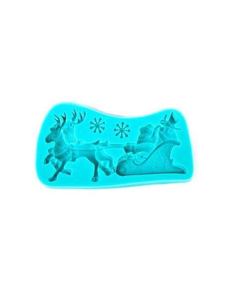 Generic Molde Silicona Hornear Pastel Dulces Jabón DIY Craft Decor Navidad Trineo Santa - Envío Gratuito