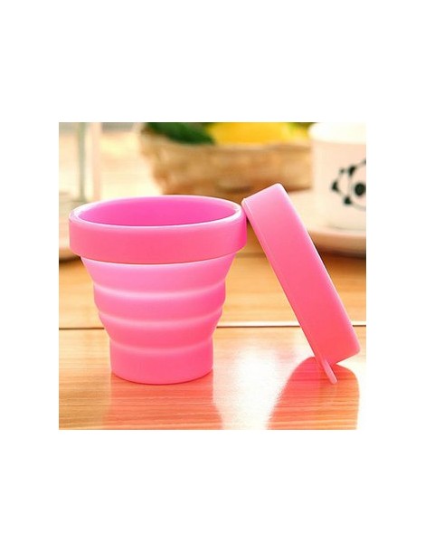 Nueva retráctil taza silicona y taza plegable para el recorrido del deporte que acampa yendo (rosa) - Envío Gratuito