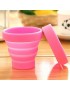 Nueva retráctil taza silicona y taza plegable para el recorrido del deporte que acampa yendo (rosa)