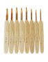 MagiDeal 8 Tamaños Ganchillo Ganchos Tejer Agujas Mango De Bambú Alumina Cabeza 2.5mm-6mm