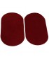 Generic Par De óvalo Hierro Tejido Flocado En Parches De Rodilla Codo 18x11cm Rojo