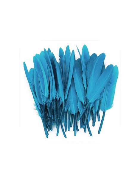 Generic 50pcs Teñido Pluma De Ganso 4-6 Pulgadas Azul Dyed Goose Feather - Envío Gratuito