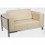 sala sofa moderna en piel y cromo 2 personas