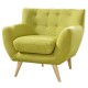 Sillón Individual, Vintage Home Designe, Green Seat, Tapizado Tipo Gamuza- Verde Limón - Envío Gratuito