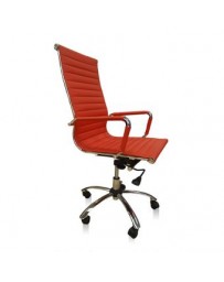 Sillón Directivo en Curpiel Rojo Mod. A05 - Envío Gratuito