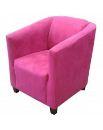 Sillón Individual, Vintage Home Designe, Rousse, Tapizado En Tela Gamuza- Rosa Fiusa - Envío Gratuito